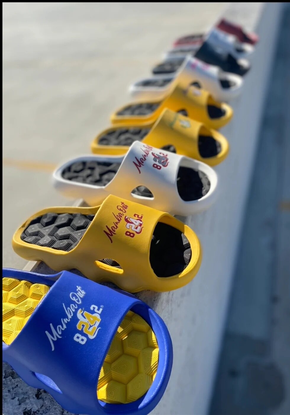 Ultra-Comfort Cushioned Slides - Yellow/Purple