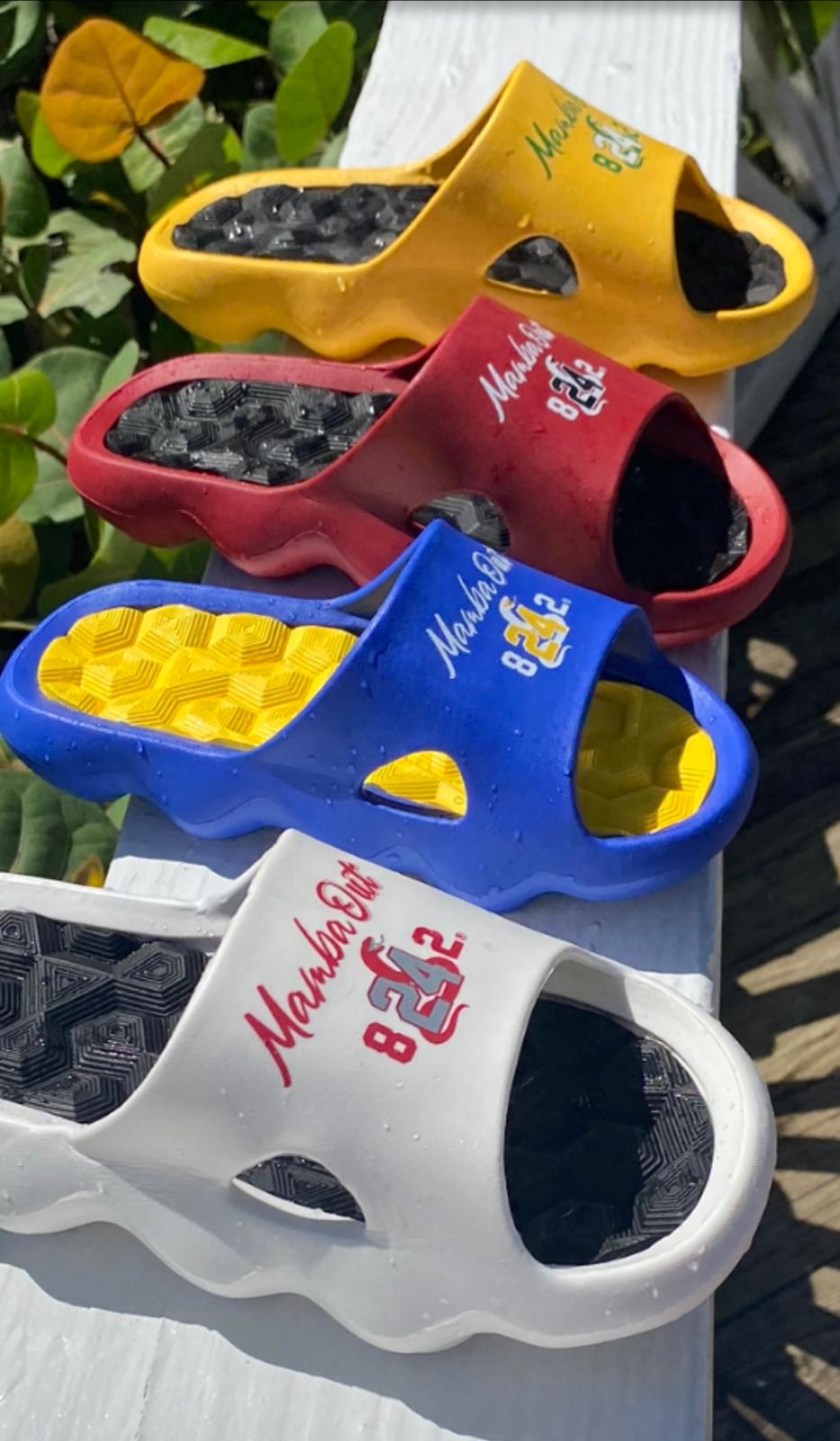 Ultra-Comfort Cushioned Slides - Yellow/Purple