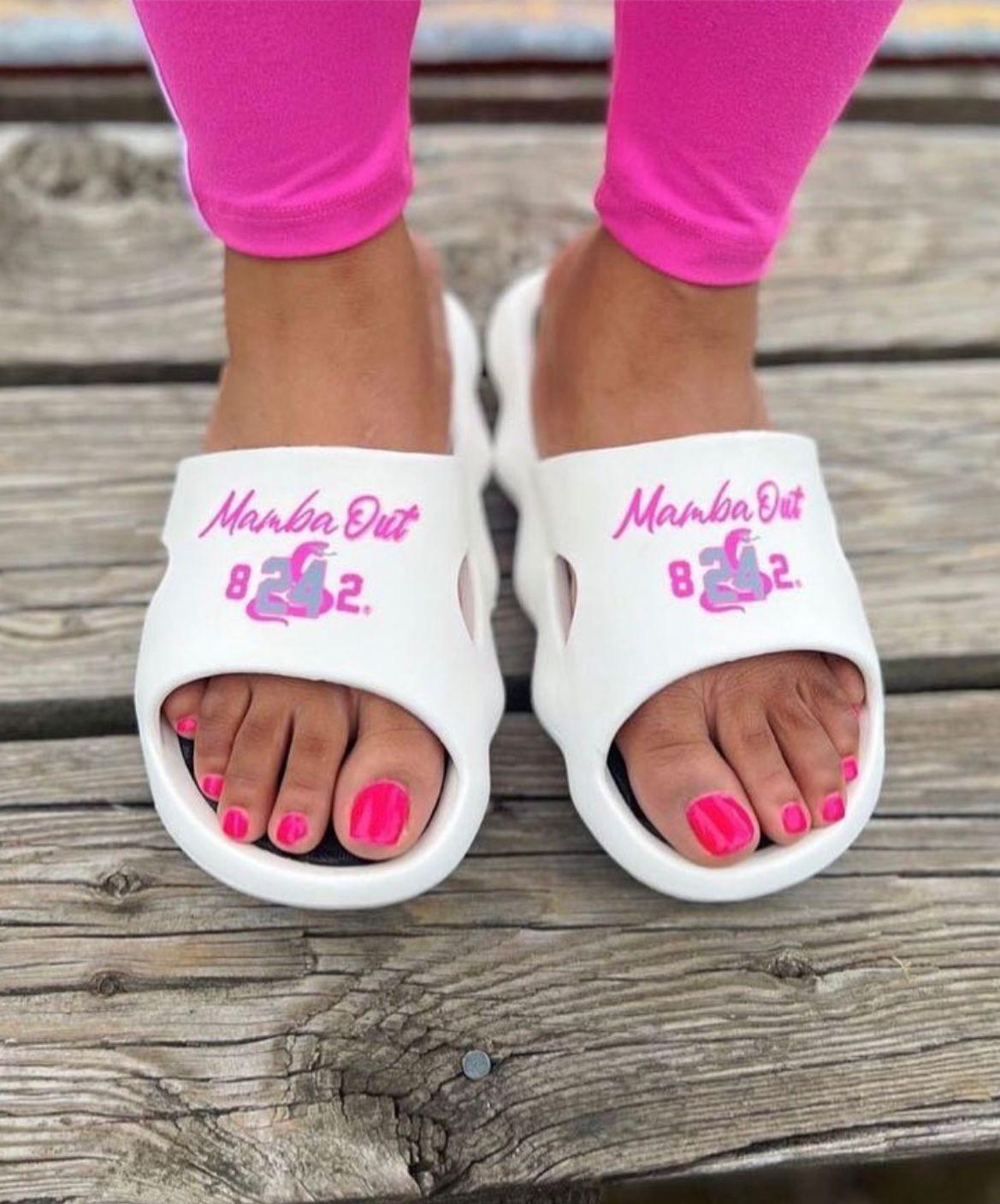Ultra-Comfort Cushioned Slides - White/Pink