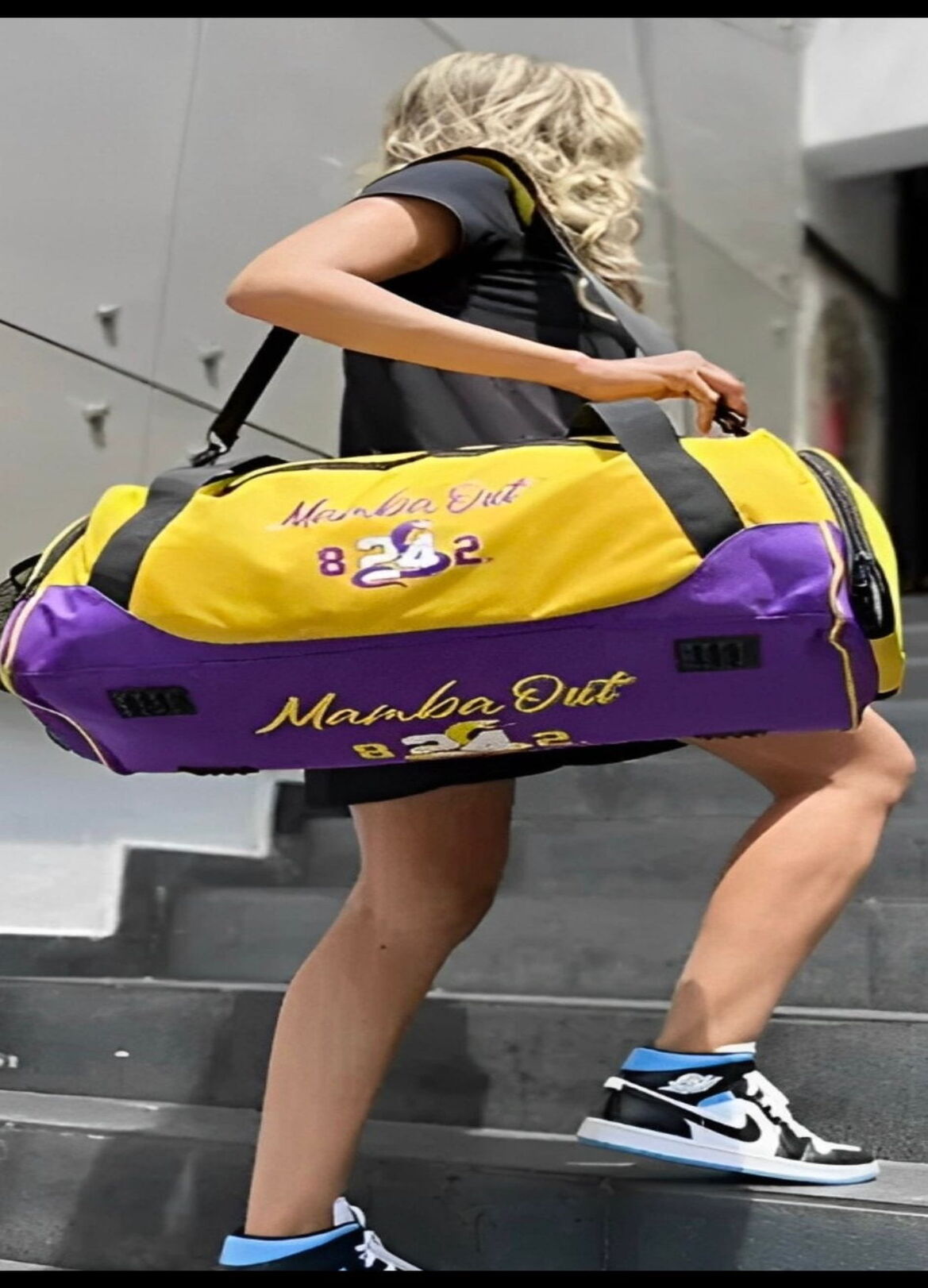 Duffel Bag / Travel Gym Bag / Sports Bag - Gold/Purple
