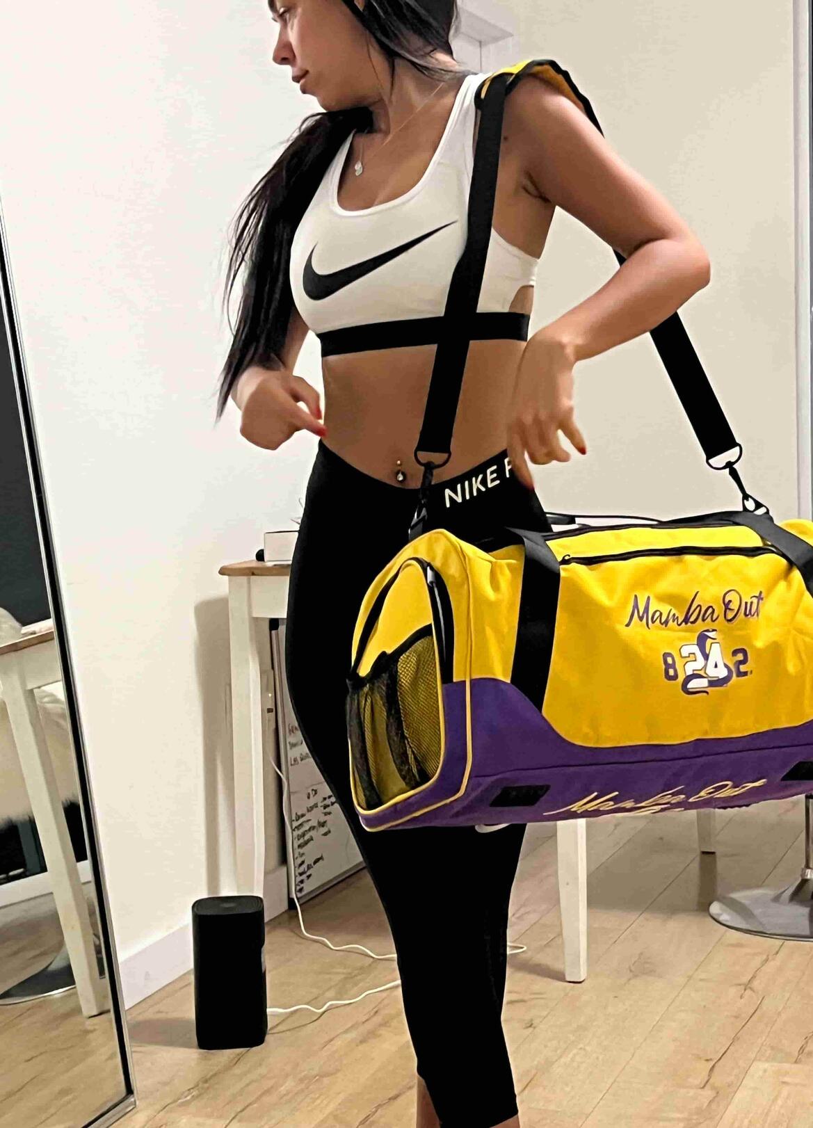 Duffel Bag / Travel Gym Bag / Sports Bag - Gold/Purple