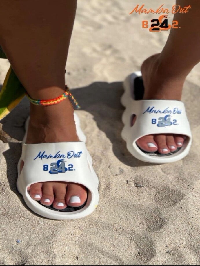 Ultra-Comfort Cushioned Slides - White/Blue