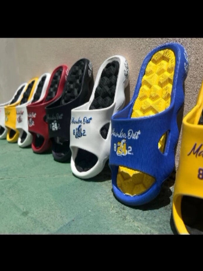 Ultra-Comfort Cushioned Slides - Yellow/Purple