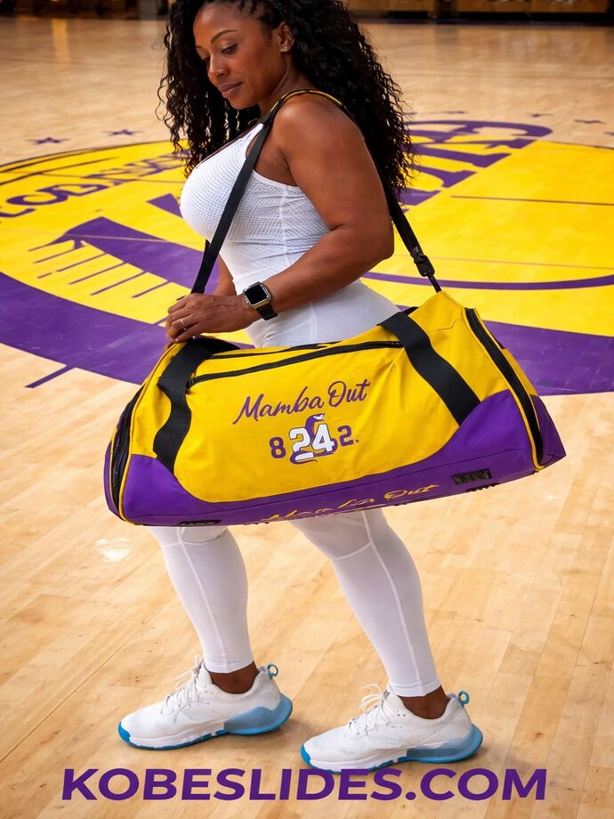 Duffel Bag / Travel Gym Bag / Sports Bag - Gold/Purple