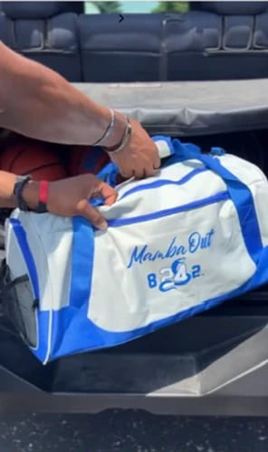 Duffel Bag / Travel Gym Bag / Sports Bag - Grey/Blue