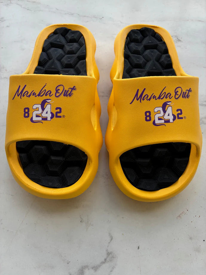 Ultra-Comfort Cushioned Slides - Yellow/Purple