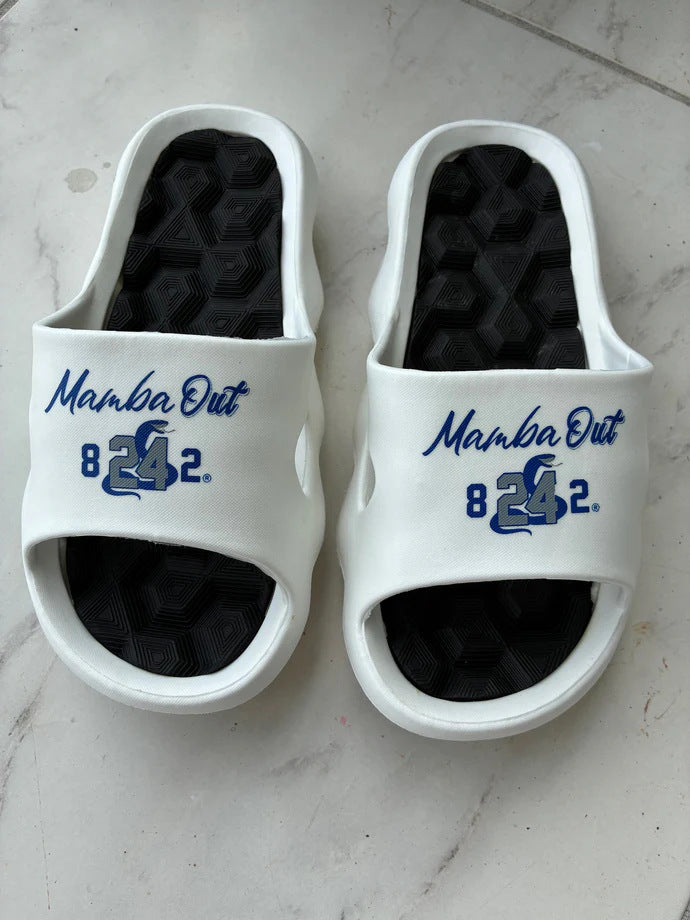 Ultra-Comfort Cushioned Slides - White/Blue