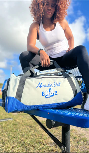 Duffel Bag / Travel Gym Bag / Sports Bag - Grey/Blue